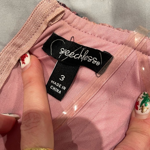 Speechless Dress, strapless, satin, floral, fit and flare, like new condition - Picture 5 of 9